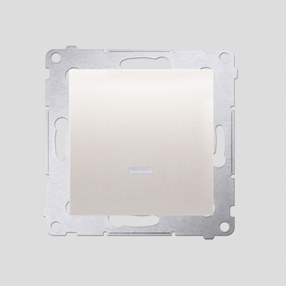Łącznik jednobiegunowy z podświetleniem LED (moduł) 10AX, 250V~, szybkozłącza; kremowy - KONTAKT SIMON - DW1L.01/41