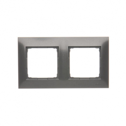 Ramka 2-krotna PREMIUM do puszek karton-gips IP20 / IP44; antracyt - KONTAKT SIMON - DRK2/48