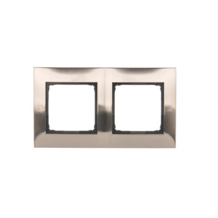 RAMKA PODWÓJNA UNIWERSALNA IP20/IP44 INOX SIMON 54 - KONTAKT SIMON - DR2/61