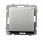 ŁĄCZNIK ZWIERNY DZWONEK ZACISKIAUTOMATYCZNE 10AX 250V IP20 SREBRNY MAT SONATA - OSPEL - ŁP-6R/m/38