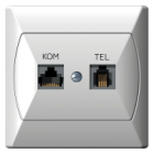GNIAZDO KOMPUTEROWO-TELEFONICZNE RJ 45, KAT. 5E+ RJ 11 AKCENT  - OSPEL - GPKT-A/F/00