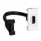 GNIAZDO HDMI TYPU A Z PRZEWODEM BIAŁY MOSAIC - LEGRAND - 078778