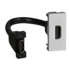 GNIAZDO HDMI TYPU A Z PRZEWODEM ALUMINIUM MOSAIC - LEGRAND - 079378