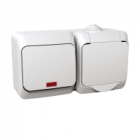 ZESTAW ŁĄCZNIK PODŚWIETLANY + GNIAZDO BIAŁY CEDAR PLUS - SCHNEIDER ELECTRIC - WDE000581