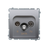 Gniazdo antenowe R-TV-DATA (moduł). 1x wejście: 5–862 MHz; stal inox - KONTAKT SIMON - BMAD.01/21