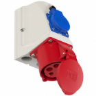 GNIAZDO STAŁE KOMBI 32A 5P 400V + 2P+Z 230V /Z OKABLOWANIEM/ IP44 - PCE - 9225-6f.