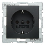 GNIAZDO SCHUKO Z UZIEMIENIEM SAMOZACISKI ANTRACYT B.KWADRAT/B.3/B.7  - HAGER - 47431606