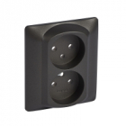 PLAKIETKA GNIAZDA PODWÓJNEGO Z UZIEMIENIEM 2X2P+Z CHOCO SISTENA LIFE - LEGRAND - 771235