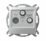 GNIAZDO ANTENOWE RTV-SAT Z DWOMA WYJŚCIAMI SAT 1.5DB SREBRNY IMPRESJA - OSPEL - GPA-Y2S/m/18