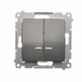 ŁĄCZNIK ŚWIECZNIKOWY Z PODŚWIETLENIEM LED DO WERSJI IP44 ZACISKI AUTOMATYCZNE 10AX 250V ANTRACYT SIMON 54 - KONTAKT SIMON - DW5BL.01/48