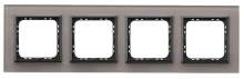 RAMKA POCZWÓRNA SZKLANA 4MM SZARE SZKŁO SONATA - OSPEL - R-4RGC/41/25