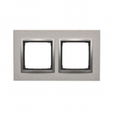 Ramka 2-krotna Nature-Metal, INOX KLASYCZNY, IP20/IP44* (*IP44-należy zastosować zestaw uszczelek DUN2) - KONTAKT SIMON - DRN2/77