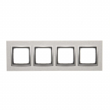Ramka 4-krotna Nature-Metal, INOX KLASYCZNY, IP20/IP44* (*IP44-należy zastosować zestaw uszczelek DUN4) - KONTAKT SIMON - DRN4/77