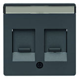 ELEMENT CENTRALNY Z ZASUWĄ CHRONIĄCĄ PRZED KURZEM ANTRACYT AKSAMIT Q.1/Q.3 - HAGER - 11816086