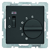 REGULATOR TEMPERATURY POMIESZCZENIA 24V STYK ROZWIERNY ANTRACYT AKSAMIT Q.1/Q.3  - HAGER - 20316086