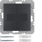 PRZYCISK PODWÓJNY PŁASKI Z BATERIĄ SŁONECZNĄ ANTRACYT MAT S.1/B.3/B.7 KNX RF  - HAGER - 85656185
