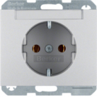 GNIAZDO SCHUKO Z POLEM OPISOWYM ALU K.5  - HAGER - 47397003