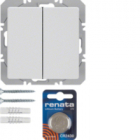 PRZYCISK RADIOWY PODWÓJNY PŁASKI QUICKLINK BIAŁY Q.1/Q.3 KNX RF  - HAGER - 85656229