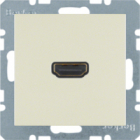 GNIAZDO HDMI Z PRZYŁĄCZEM 90° KREMOWY POŁYSK S.1 - HAGER - 3315438982