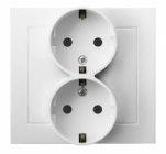 GNIAZDO PODWÓJNE SCHUKO BIAŁY KIER - OSPEL - GP-2WS/00