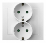 GNIAZDO PODWÓJNE SCHUKO BIAŁY KIER - OSPEL - GP-2WSP/00
