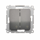 ŁĄCZNIK KRZYŻOWY PODWÓJNY 10AX 250V  ZACISKI AUTOMATYCZNE ANTRACYT SIMON 54 - KONTAKT SIMON - DW7/2.01/48