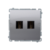 Gniazdo HDMI podwójne (moduł); stal inox - KONTAKT SIMON - BMGHDMI2.01/21