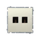Gniazdo HDMI podwójne (moduł); beż - KONTAKT SIMON - BMGHDMI2.01/12