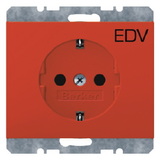 GNIAZDO SCHUKO Z NADRUKIEM 'EDV' CZERWONY K.1/K.5 - HAGER - 47157115