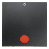KLAWISZ Z CZERWONĄ SOCZEWKĄ Z NADRUKIEM "0" ANTRACYT B.KWADRAT/B.3/B.7  - HAGER - 16241606