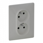 GNIAZDO PODWÓJNE Z UZIEMIENIEM TYPU MONOBLOK Z PRZESŁONĄ ALUMINIUM 16 A - 250 V~ VALENA LIFE - LEGRAND - 753386