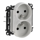 GNIAZDO PODWÓJNE Z UZIEMIENIEM ALUMINIUM VALENA LIFE - LEGRAND - 753390