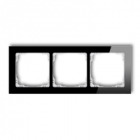 DECO Ramka uniwersalna 3-krotna - efekt szkła (ramka: czarna; spód: biały) - KARLIK - 12-0-DRS-3