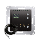 Regulator temperatury z wyświetlaczem z czujnikiem zewnętrznym (moduł) 16(2) A, 230V~; antracyt  *W komplecie czujnik zewnętrzny (sonda) - KONTAKT SIMON - DTRNSZ.01/48