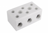 Złączka gwintowa porcelanowa z otw. montażowymi,16 mm2, 3 tory - (kolor biały) - SIMET - 80733516