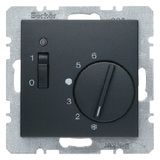 REGULATOR TEMPERATURY POMIESZCZENIA 24V Z ZESTYKIEM ZWIERNYM ELEMENTEM CENTRALNYM I ŁĄCZNIKIEM ANTRACYT B.KWADRAT/B.3/B.7 - HAGER - 20311606