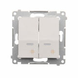 Łącznik krzyżowy podwójny z podświetleniem (moduł) 10AX, 250V~, szybkozłącza; biały - KONTAKT SIMON - DW7/2L.01/11