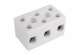 ZŁĄCZKA GWINTOWA PORCELANOWA Z OTWORAMI MONTAŻOWYMI, 10 MM2, 3 TORY - (KOLOR BIAŁY) CPO-15A-3P - SIMET - 80723516