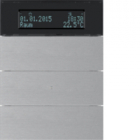 PRZYCISK POTRÓJNY Z REGULATOREM TEMPERATURY I WYŚWIETLACZEM ALUMINIUM B.IQ  - HAGER - 75663594