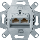 MECHANIZM GNIAZDA KOMPUTEROWEGO PODWÓJNEGO RJ45 UAE EKRANOWANE KAT. 6 KLASA E ONE.PLATFORM - HAGER - 455501