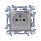 Gniazdo wtyczkowe z uziemieniem do wersji IP44 z uszczelką z przesłonami torów prąd. - klapka transparetna (moduł) 16A, 250V~, zac. śrub.; biały - KONTAKT SIMON - CGZ1BZ.01/11A