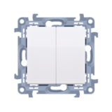 Łącznik świecznikowy z podświetleniem LED i do wersji IP44 (moduł) 10AX, 250V~, zaciski śrubowe; biały !Posiada wkładkę uszczelniającą pod klawisze - KONTAKT SIMON - CW5BL.01/11