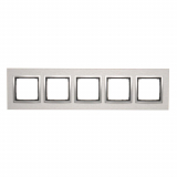 Ramka 5-krotna Nature-Metal, INOX KLASYCZNY, IP20/IP44* (*IP44-należy zastosować zestaw uszczelek DUN5) - KONTAKT SIMON - DRN5/77