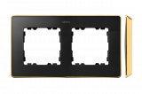 Ramka 2-krotna, Detail SELECT-metal, GRAFIT / podstawa Złota - KONTAKT SIMON - 8201620-242