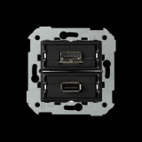 Gniazdo USB + HDMI (V1.4), żeńskie. Podłączenie HDMI kątowe. !Wymagana puszka podtynkowa wielopolowa (nie łączona) - KONTAKT SIMON - 7501095-039