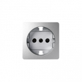 Pokrywa gniazda pojedynczego Schuko z przesłonami; aluminium - KONTAKT SIMON - 82041-93