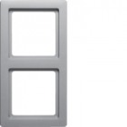 RAMKA PODWÓJNA ALUMINIUM AKSAMIT LAKIEROWANY Q.1 - HAGER - 10126084