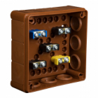 PUSZKA N/T 118X118X46 IP55 Z ZACISKAMI DEKIEL NA 4 WKRĘTY BRĄZ VP 051-52. - ELEKTROPLAST OPATÓWEK - 61.157