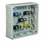 PUSZKA N/T 118X118X46 IP55 Z ZACISKAMI DEKIEL NA 4 WKRĘTY POPIEL VP 051-53. - ELEKTROPLAST OPATÓWEK - 61.158
