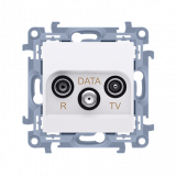 Gniazdo antenowe R-TV-DATA (moduł). 1x wejście: 5-862 MHz; biały - KONTAKT SIMON - CAD.01/11